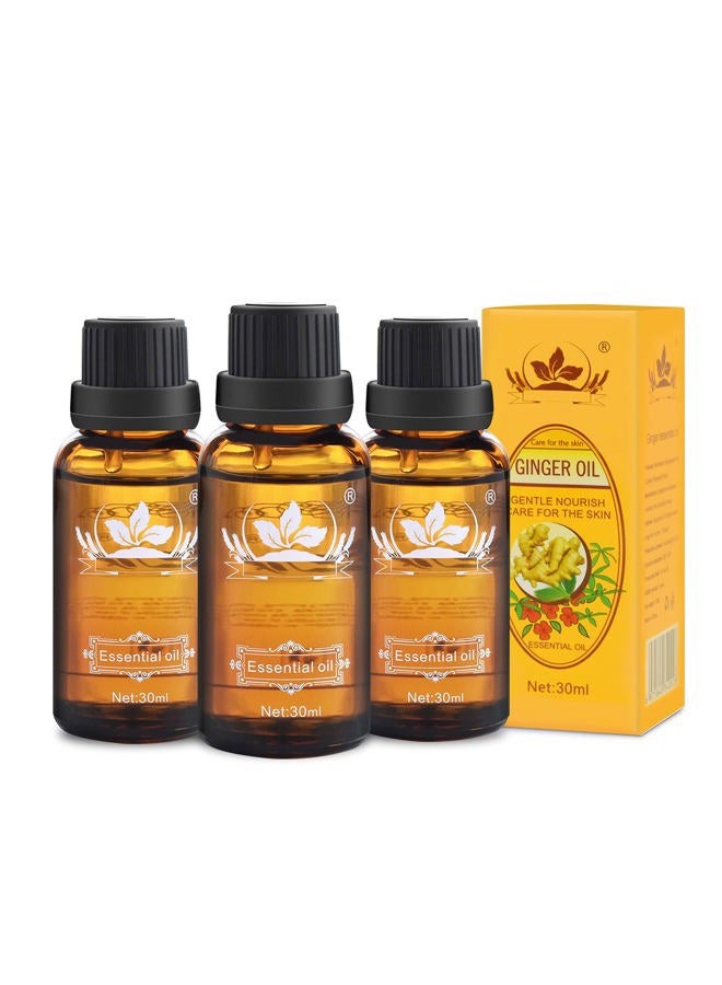 Ownest 3 Pack Ginger Massage Oil,100% Pure Natural Lymphatic Drainage Ginger Oil,SPA Massage Oils,Repelling Cold and Relaxing Active Oil-30ml - Image 1